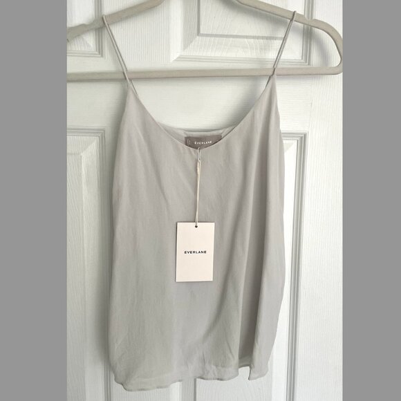100% SILK NWT Everlane “The Clean Silk Cami” Light Grey Camisole Top - Picture 1 of 6